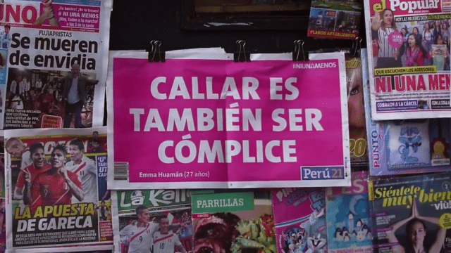 A ação social peruana recolheu relatos de várias mulheres que são violentadas para estampa-los como manchete no Peru21, um dos maiores jornais do país.