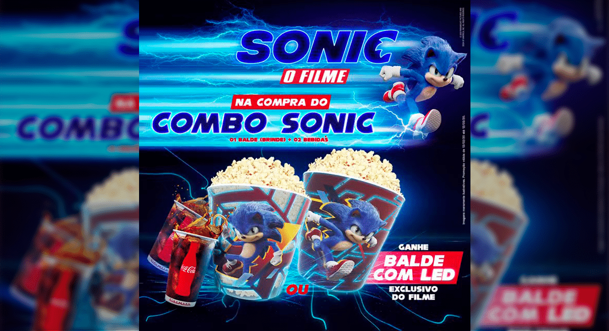 Último dia do brinde do Cinemark e demais publicidades de Sonic 2 – Power  Sonic