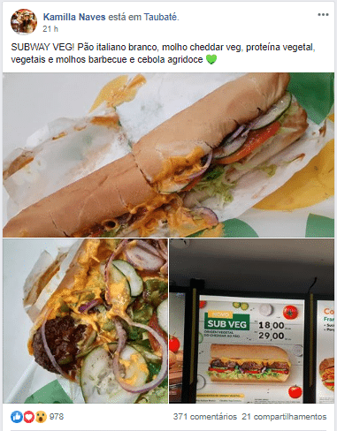 Confira a novidade da Incrível e do Subway®  Proteínas vegetais,  Sanduiche, Alimentação