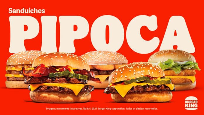 Banner da seleção pipoca do Burger King, da campanha pipoca e camarote do BK.