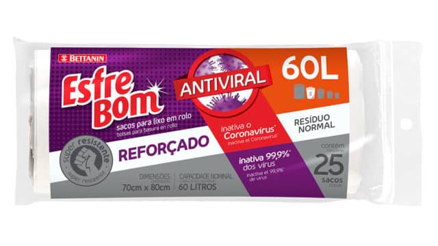 Novo saco de lixo da EsfreBom que inativa o Coronavírus.