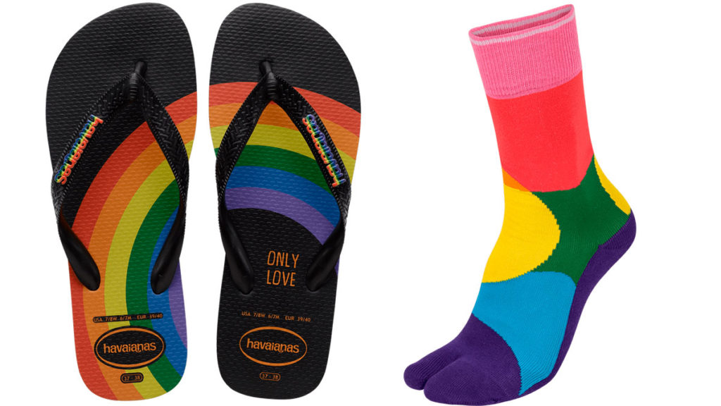 Novidades linha Havaianas Pride: chinelo e meia de dedo.