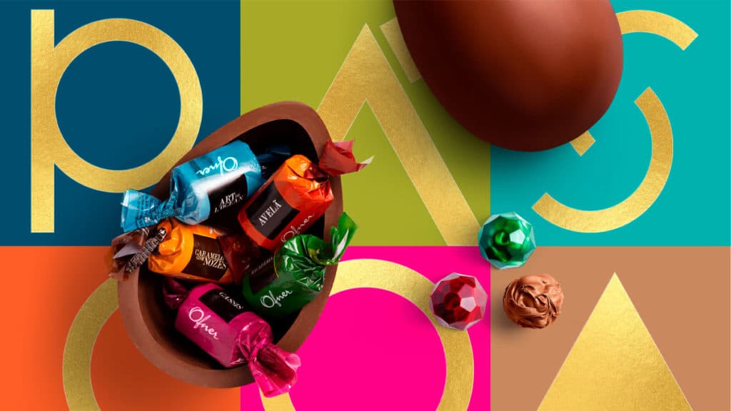 Banner da linha de ovos de Páscoa da Ofner.