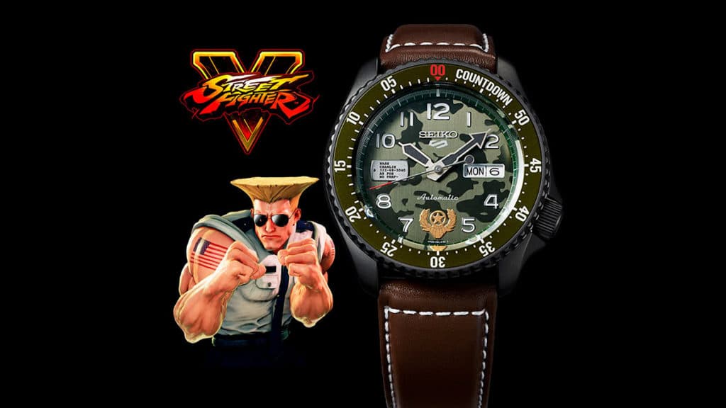 seiko-street-fighter-v Relógio do Guile da edição limitada de Street Fighter V da Seiko.