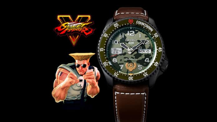 Relógio do Guile da edição limitada de Street Fighter V da Seiko.