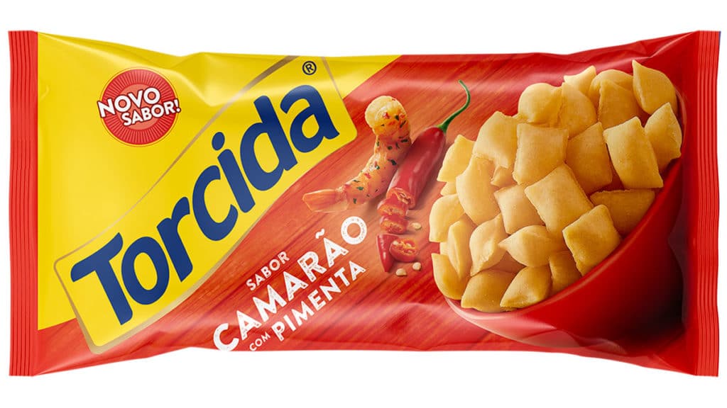 Salgadinho Torcida Camarão com Pimenta Malagueta.