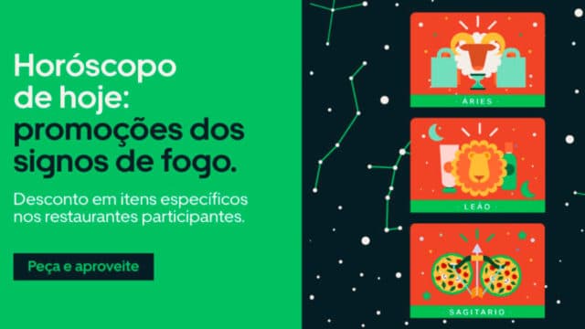 Banner da Uber Eats para as ofertas dos signos de fogo.