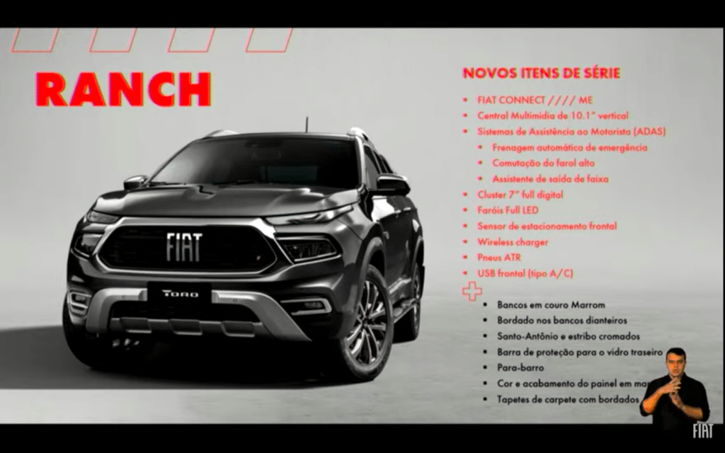 Material de lançamento da Nova Fiat Toro