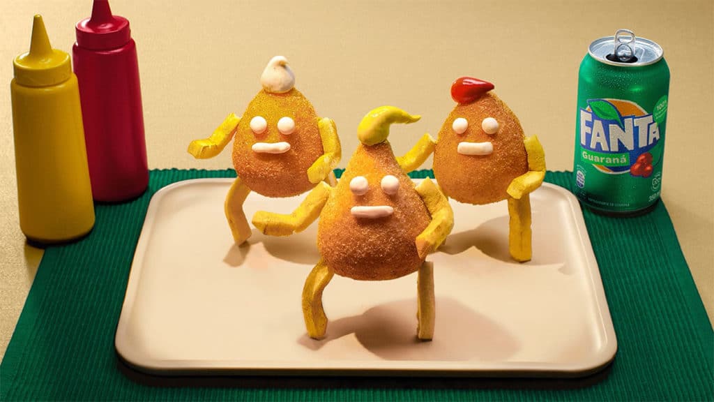 Coxinhas dançantes, novos personagens da "Larica com mais cores" da Fanta.