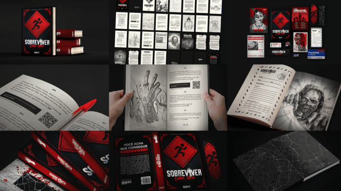 Páginas demonstrativas do livro-jogo Sobreviver