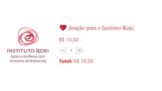 Doação para o Instituto Roki em parceria com a Pantys.