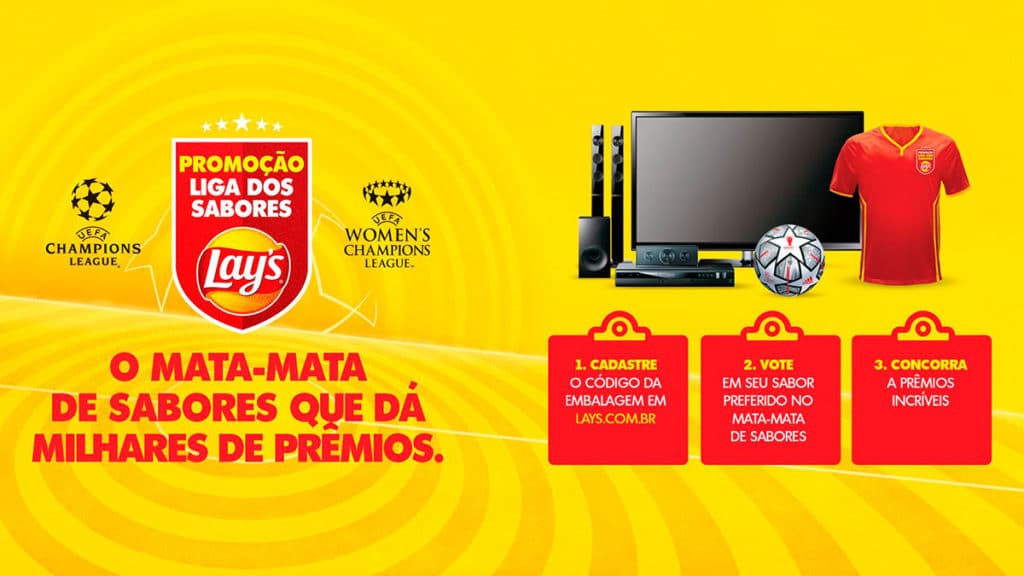 Banner da promoção da Lay's para escolher o novo sabor de salgadinho.