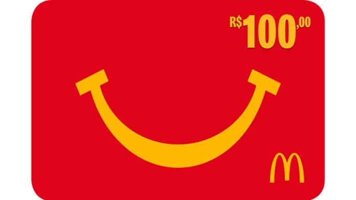 Gift Card de R$ 100 do McDonalds's.