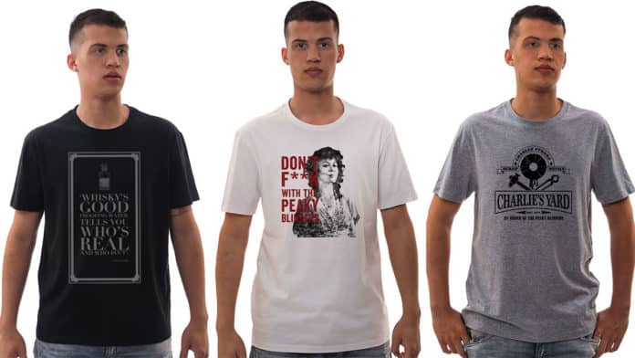 Três camisetas da linha oficial de Peaky Blinders.