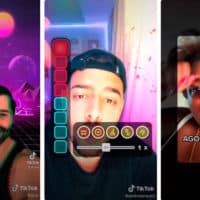 Alok, Pedro Sampaio e Jojô Todynho usando os efeitos do TikTok que interagem com as batidas das músicas.
