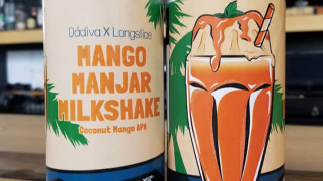 Cerveja Mango Manjar Milkshake da Dádiva e Longslice Brewery.