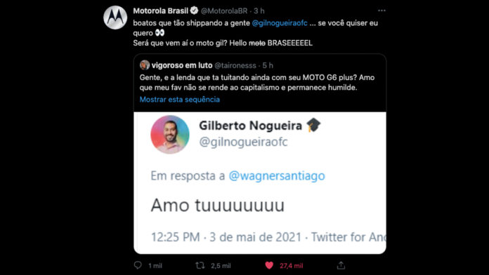 Motorola interage com Gil do Vigor
