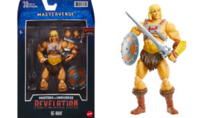 Foto de divulgação dos action figures de He-Man.