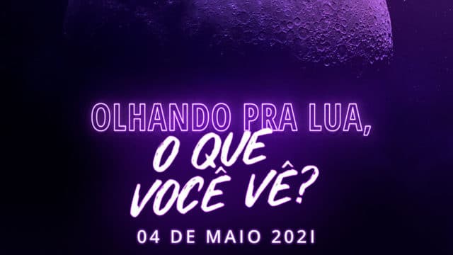 Foto da campanha em que a Taco Bell vai dar taco grátis. A foto apresenta uma lua de fundo com a frase "Olhando para a lua, o que você vê? 04 de maio de 2021".