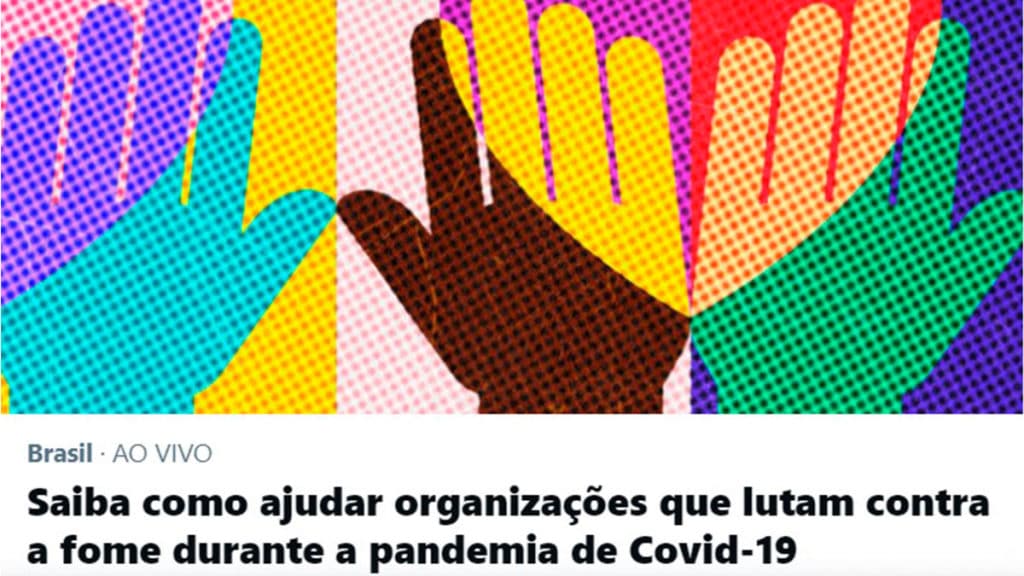 Página de indicação de ONGs, uma das iniciativas do Twitter na luta contra a fome.