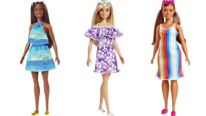 Coleção da Barbie feita de plástico reciclado da Mattel.