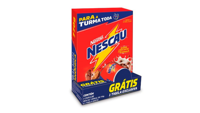 Pack promocional de Nescau Cereal com bowl de brinde.
