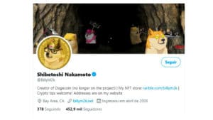 Perfil do criador do Dogecoin com novo icon depois de responder o Burger King.