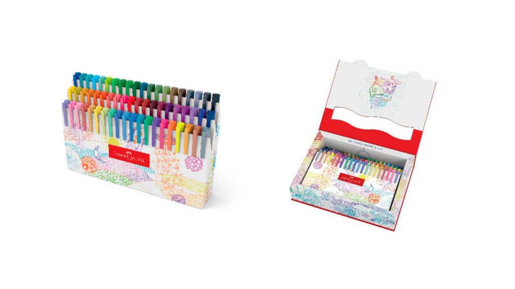 faber-castell-fine-pen-60 Estojo de canetas Fine Pen 60 cores da Faber-Castell.