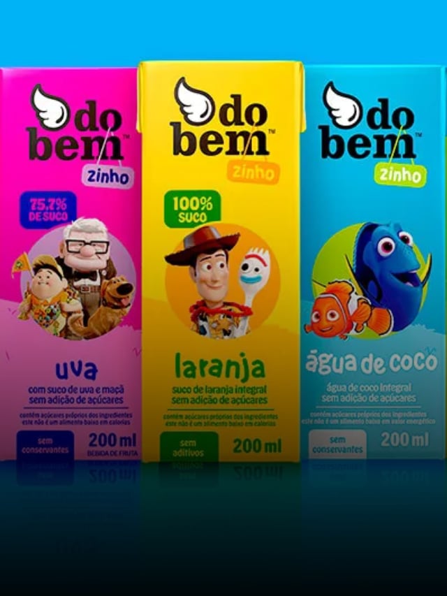 Do Bem e Pixar lançam caixas de sucos com personagens de filmes