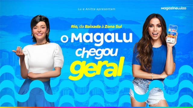 Lu e Anitta para a campanha do Magalu no Rio.