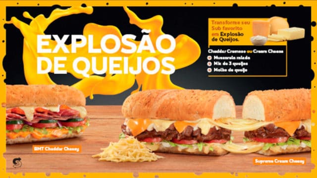 Complemento Explosão de Queijo da Subway.