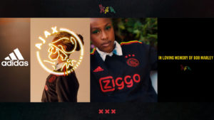 Camiseta AFC Ajax Adidas homenagem ao Bob MarleyB