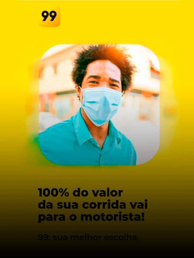 Em ação especial, 99 vai repassar o valor integral das corridas para os motoristas