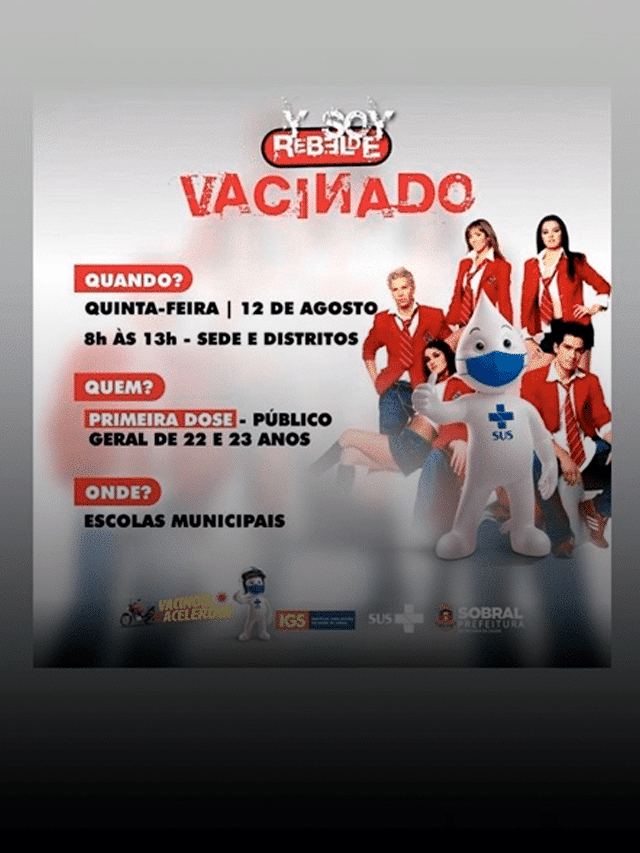 Prefeitura de Sobral substitui membro do RBD pelo Zé Gotinha