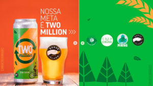 Cerveja da Goose Island pela meta batida.