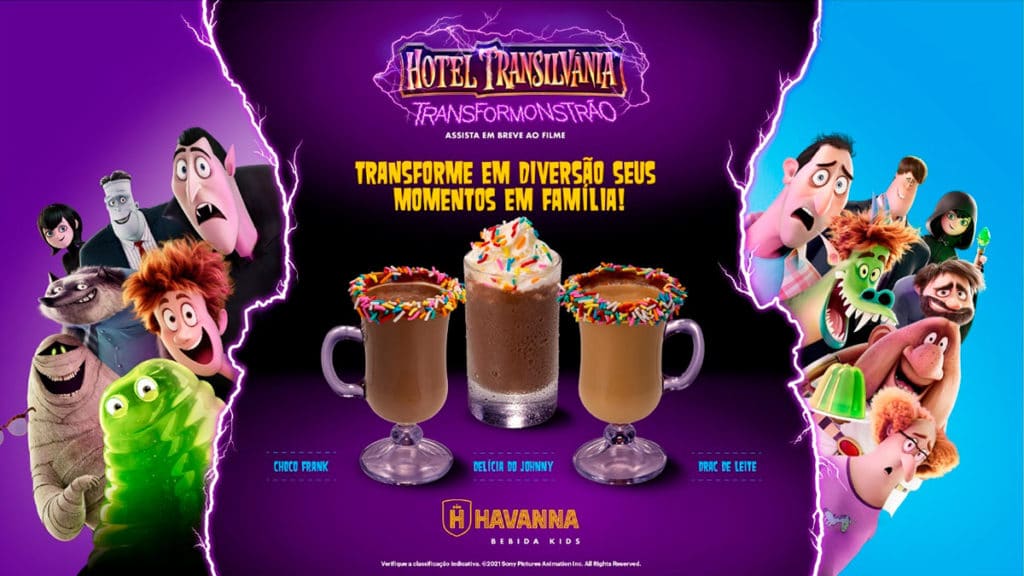 Cardápio de bebidas infantis da Havanna.