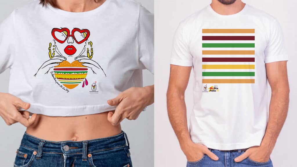 Linha de produtos do McDia Feliz.