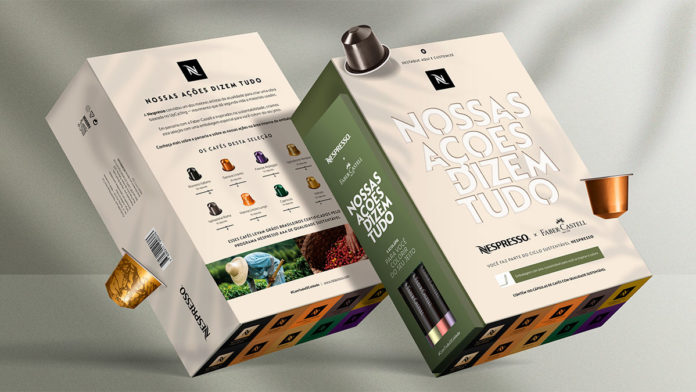 Pack de café da Nespresso em parceria com a Faber-Castell.
