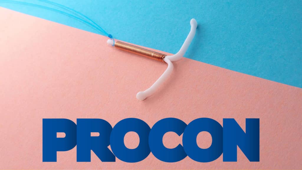 procon-sp-planos-de-saude-diu A foto apresenta um DIU em um fundo rosa e azul, com logo do Procon-SP ao lado, instituição que está notificando os planos de saúde.