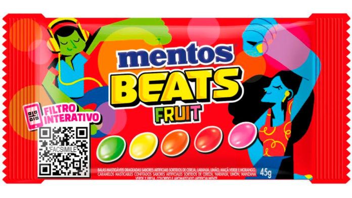 Nova embalagem de Mentos Beats.