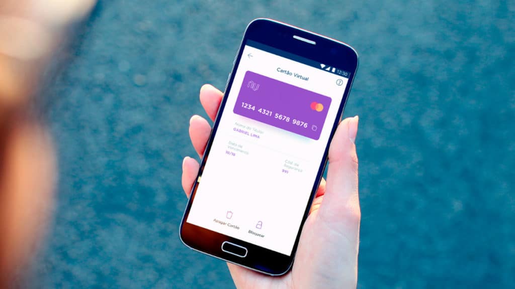 Área do cartão virtual da Nubank.