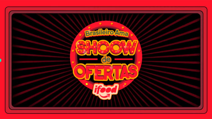 A foto apresenta o logo do Shoow de Ofertas do iFood, para divulgar o caça ao tesouro do app.