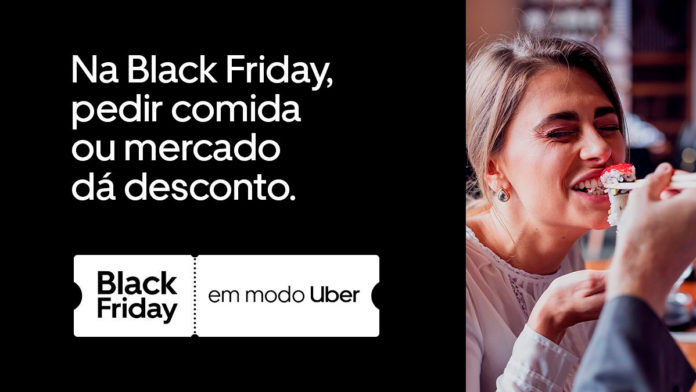 A foto apresenta o anúncio da Black Friday do Uber Eats.