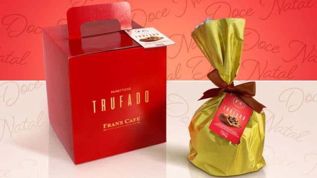 A foto apresenta o Panettone Trufado do Fran's Café.