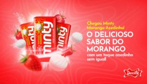 Pastilha Docile Minty Morango Azedinho Zero Açúcar