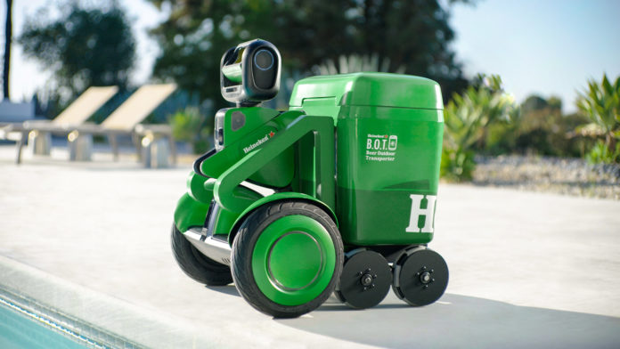 Cooler robô Heineken BOT