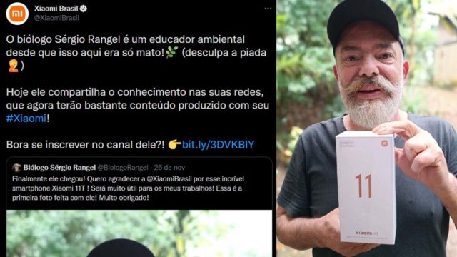 Biólogo Sérgio Rangel recebe Xiaomi 11T