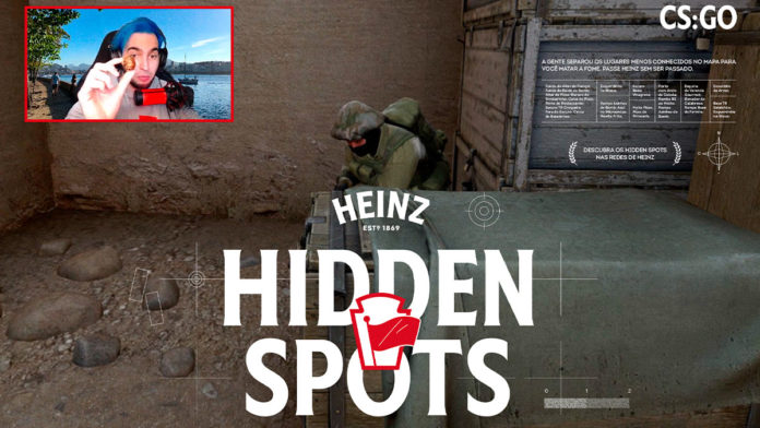 A foto apresenta o logo da ação e um streamer mapeando um local seguro dentro de jogos multiplayers.
