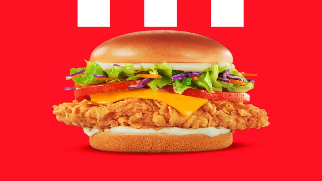 A foto apresenta o novo Gran Extra Crocante do KFC.