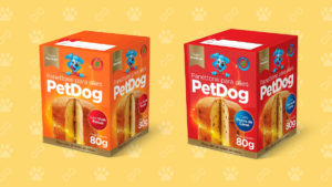 A foto apresenta o novo Panettone para cachorros da Petz.